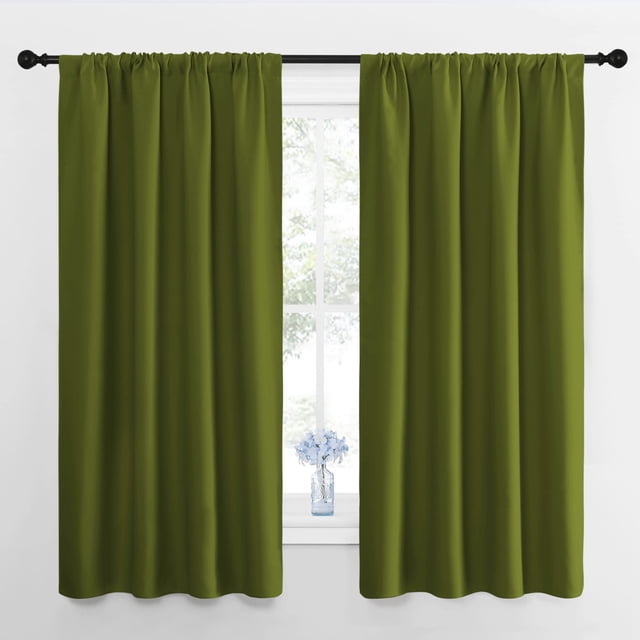 Cortinas para Ventana NICETOWN Opacas 107x160 cm Verde Oliva