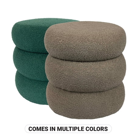 MAINSTAYS CLOUD OTTOMAN, BOUCLE TAUPE