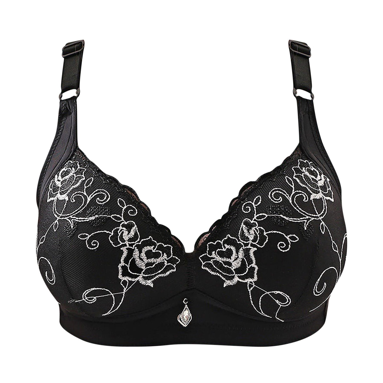 Bigersell Push-Up T-Shirt Bra Women Comfortable Lace Breathable Bra  Underwear No Underwire Tall Size Padded Bra with Straps, Style 13446, Black  36B 
