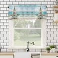thumbnail image 4 of Summer Beach Valances for Windows Oil Painting Christmas Tree Rod Pocket Curtain Valance Window Treatment Short Curtains for Kitchen Living Room, 42"x12", 4 of 5