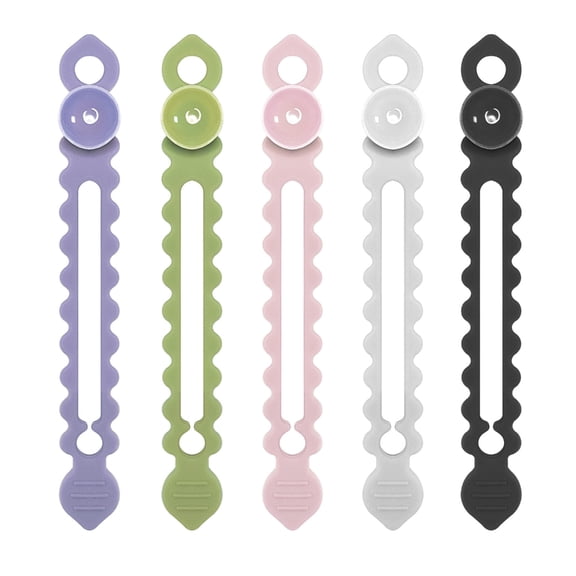 Reusable Wall Mounted Silicone Cable Ties Suction Cup Cord Winder Organiser Set