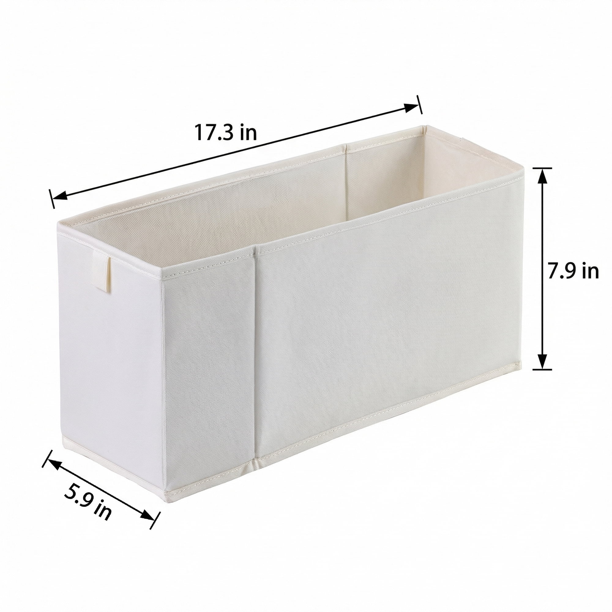 Unique Bargains 3pcs Storage Cube Fabric Storage Bin White 17.3*5.9*7.9in