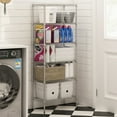 thumbnail image 6 of Furinno Wayar 6-Tier Stackable Metal Storage Shelf Rack, 23 x 13 x 59, Stainless Steel, 6 of 6