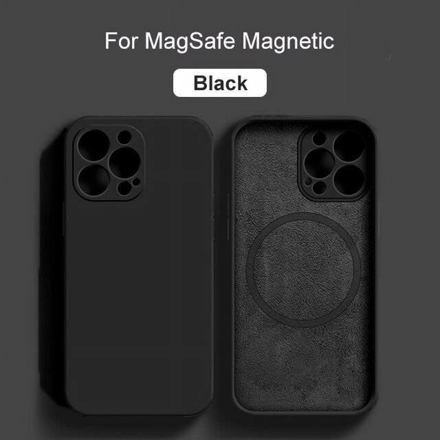 Magsafe-Funda de silicona líquida Original para iPhone, fundas magnéticas de carga inalámbrica para iPhone 14, 11, 13, 12 Pro Max, Mini, XR, X, XS, 8 Plus, SE