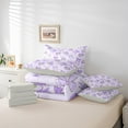 thumbnail image 6 of Castle Fairy Kawaii Bow Girl 7-Piece Bedding Comforter Set,Purple Floral Rose King Bedding Sets,Flower Bowknot Ultra Soft Bed Sheets,Luxury Bedroom Decor, 6 of 8
