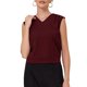 thumbnail image 1 of Camiseta sin mangas de mujer INSPIRE CHIC, top de cuello en V, blusa casual para el trabajo, talla L, rojo oscuro, 1 of 5