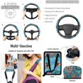 thumbnail image 5 of Jeiento Hummingbird Car Seat Cover Set, Auto Steering Wheel Cover Seat Belt Strap Trash Bag Boho Floral Air Vent Storage Organizer Rear View Mirror Cover Coasters Keychain for Women, 5 of 7