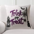 thumbnail image 3 of Phantoscope Halloween Holiday Collection Embroidery Decorative Throw Pillow, 12" x 20"/18" x 18", White Embroidery Halloween, 3 Pack, 3 of 5