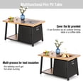 thumbnail image 3 of MF Studio 46" 50000BUT Propane Gas Fire Pit Table with Lid and Blue Fire Glass Metal Rectangular Outdoor Propane Fire Pits Black, 3 of 8