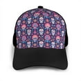 thumbnail image 3 of Naloa leaf flower Skull colorful Adult adjustable Print Baseball Hat, Patchwork curved brim baseball capfor Men and Women, One Size, 3 of 5