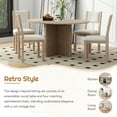 thumbnail image 3 of Retro Functional Dining Table Set with 1 Extendable Table with a 16-inch Leaf and 4 Upholstered Chairs, 5 Piece Dining Room Table Set, Round Table & Upholstered Chair for Kitchen(Natural), 3 of 9