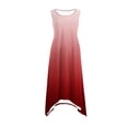 thumbnail image 5 of Uaswgudfs Women’s Sleeveless Round Neck Midi Dress - Asymmetrical Hem Knee-Length Sundress with Casual Summer Flowy Tank Design, 5 of 8