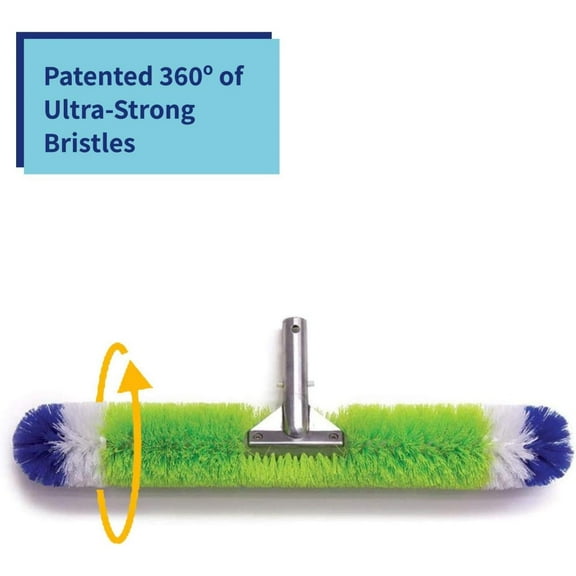 Blue Torrent Swimming Pool Brush, 360-Degree Bristles for Pools, Reinforced Design, 24"