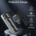 thumbnail image 4 of kmek7-Magnetic for iPhone 16 Plus Case, Cute Cover Compatible with MagSafe, 2025 Clear Wave Design Wavy Frame Matte Phone Case - Black, 4 of 4