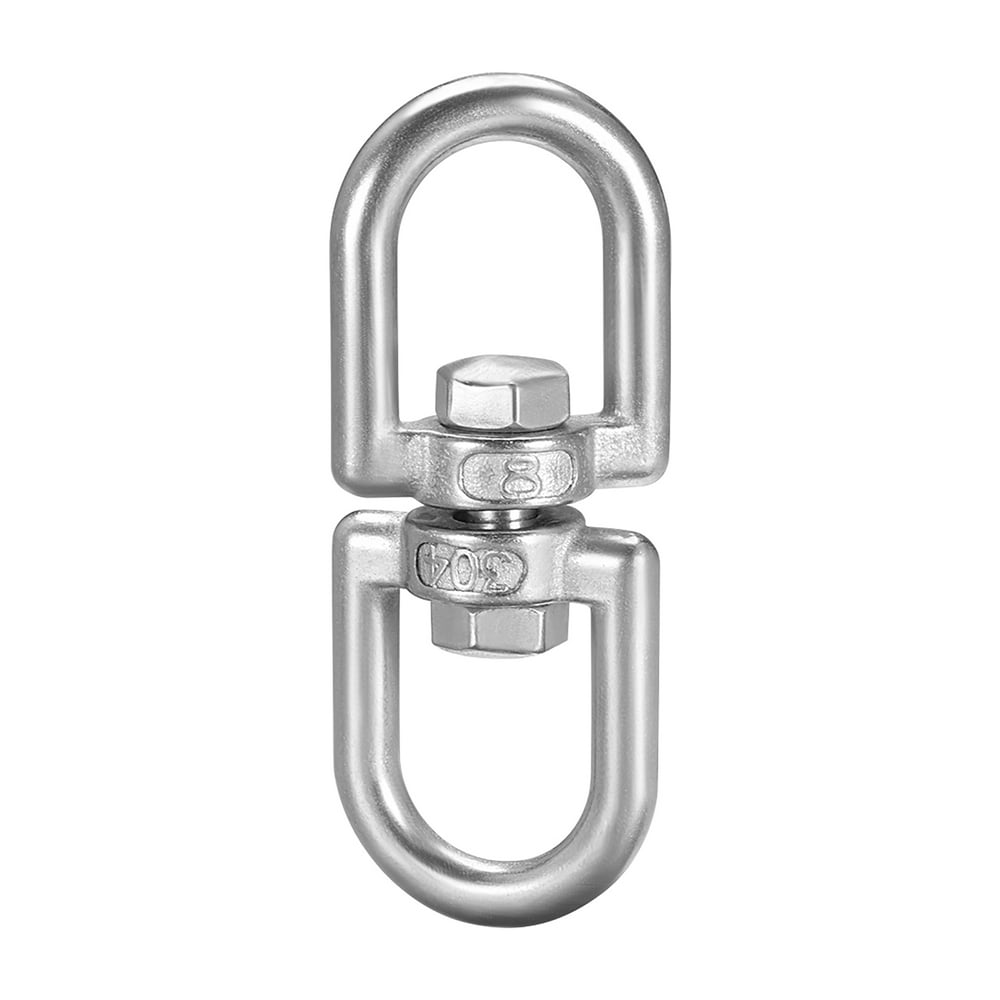 Uxcell M8 Swivel Eye Double Ended Round Ring Rotating Hoist Eye to Eye