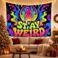 thumbnail image 3 of Smiling Lava Lamp Among Neon Color Waves and Sparkles, Playful Retro for Creative Decor Fans, Statement Wall Art, Birthday Gift, Tapestry Wall Hanging for Bedroom and Studio, 3 of 7