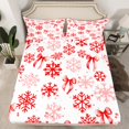 thumbnail image 2 of Homewish Kawaii Ribbon Bowknot Girl Boy 4 Pieces Queen Sheet Sets,Winter Snowflake Ultra Soft Flat Sheet,Merry Christmas Queen Fitted Sheet,Super Cozy Room Decor, 2 of 7