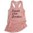 thumbnail image 1 of Tequila Lime Sunshine Tank Top, Ladies Racerback Tank Top, Tequila Tank Sunshine Beach Vacation Travel Tank, Desert Pink, Small, 1 of 3