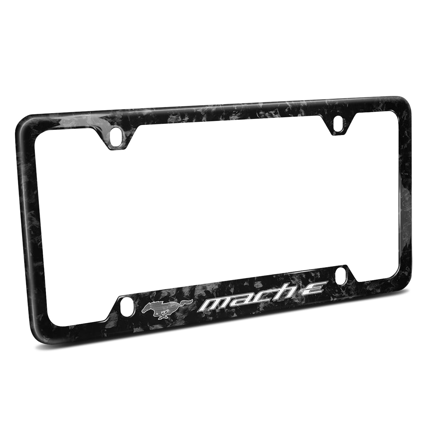 Red Mustang Mach E EV License Plate Frame Premium 100% Carbon Fiber Red Mustang Mach E EV License Plate Frame Premium 100% Carbon Fiber