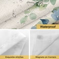 thumbnail image 4 of No Hook Sage Green Eucalyptus Shower Curtain with Snap in Liner Set, Weeping Botanical Leaves Linen Waterproof Fabric Bathroom Curtains with See Through Top Window, Hotel Style Stall 54 x 78 Inch, 4 of 9