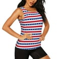 thumbnail image 2 of Easygdp American Patriotic Stars And Stripes Women's Workout Tank Top, Running Top, Hiking Shirt, Quick-Dry for Running, Yoga, Hiking - Large, 2 of 9