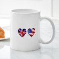 thumbnail image 3 of CafePress - USA Union Jack Hearts On White Mug - 11 oz Ceramic Mug - Novelty Coffee Tea Cup, 3 of 4