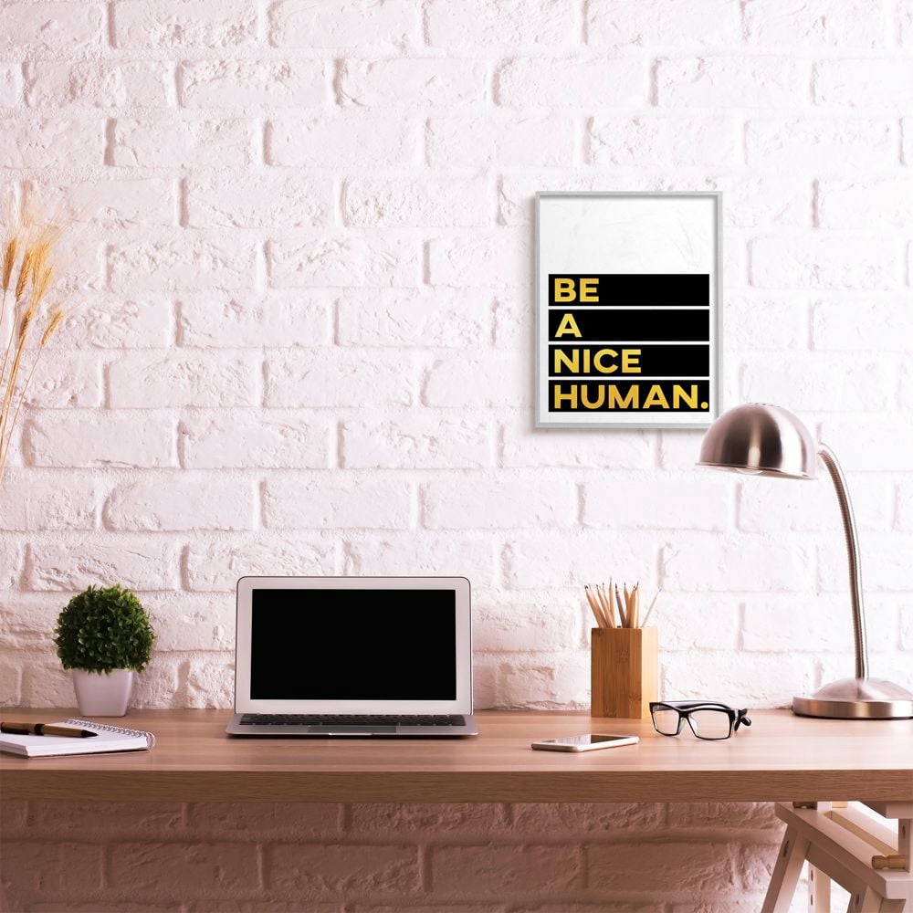 Stupell Industries Be a Nice Human Quote with Color Block Typography Designed by Seven Trees Design