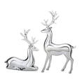 thumbnail image 4 of 2 esculturas de alce, estatuas de animales, figuras decorativas creativas de ciervo para escritorio Plata, 4 of 9