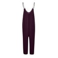 thumbnail image 4 of Pejock Women's Loose Sleeveless Jumpsuits Adjustable Spaghetti Strap Stretchy Long Pant Romper Jumpsuit with Pockets Purple XXL (US Size: 14), 4 of 4