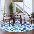 thumbnail image 4 of Spring Leaves Round Rug 6ft Washable Circle Kitchen Rugs Non Slip Blue Plants Country Botanical Leaf Large Area Rug Indoor Floor Carpet for Bedroom Living Room Home Office Dining Room Nursery, 4 of 8