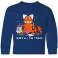 thumbnail image 3 of Inktastic Red Panda Craft All The Things Long Sleeve Youth T-Shirt, 3 of 5