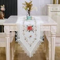 thumbnail image 3 of Linen Table Runner Embroidered Lace Coffee Table Runners Dresser Scarf Tablecloth for Spring Summer Kitchen Wedding Party, 3 of 3
