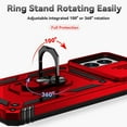 thumbnail image 6 of for Motorola Moto G Power 5G 2024 Case with Slide Camera Cover HD Screen Protector [ Grade Drop Tested]  Ring Holder Kickstand Protective Phone Case for Moto G Power 5G 2024, Red, 6 of 17