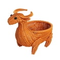 thumbnail image 2 of Siruishop Animal Shape Woven Basket Container Lightweight for Living Room Coffee Table Cow, 2 of 8