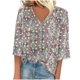 thumbnail image 1 of Blusa de Manga Corta Mujeres Cuello en V de Verano Impreso, Top Regular Casual Sexy para el Hogar Y el Uso Diario, 1 of 3