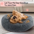 thumbnail image 4 of 24" Calming Dog Bed for Medium Small Dogs, Donut Plush Pet Bed, Anti-Anxiety Cuddler Cozy Soft Cat Bed, 4 of 11