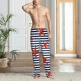thumbnail image 4 of Salouo Starfish Navy Blue Stripe Print Pajama Pants for Men, Lounge Pants Elastic Waistband Casual Men's sleepwear Loungewear Sleep Pajama Pant -X-Large, 4 of 7