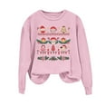 thumbnail image 5 of HOMBOM Sweatshirts for Women Holiday Vintage Crewneck Merry Pink Christmas Santa Adults Sweatshirt Xmas, 5 of 6