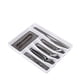 thumbnail image 1 of Bandeja para cubiertos con compartimentos ajustables, con plástico duradero y patas de goma antideslizantes, para almacenamiento multiusos en la cocina, la oficina o el baño, estéticamente agradable, 1 of 6