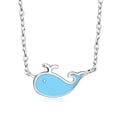 thumbnail image 3 of My Daily Styles 925 Sterling Silver Ocean Whale Shaped Pendant Necklace with Pink Enamel (Blue), 3 of 6
