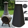 Patio Outdoor Chiminea Cover,Waterproof 210D Durable Oxford Garden Heater Cover UV Protective Chimney Fire Pit Large Heater Cover (Black and Silver)