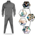 thumbnail image 3 of Mens Athletic 2 Piece Tracksuit Sets Casual Jogging Suits Full Zip Sports Set Stand-up collar Sweatsuit fo Men GrayXL, 3 of 5