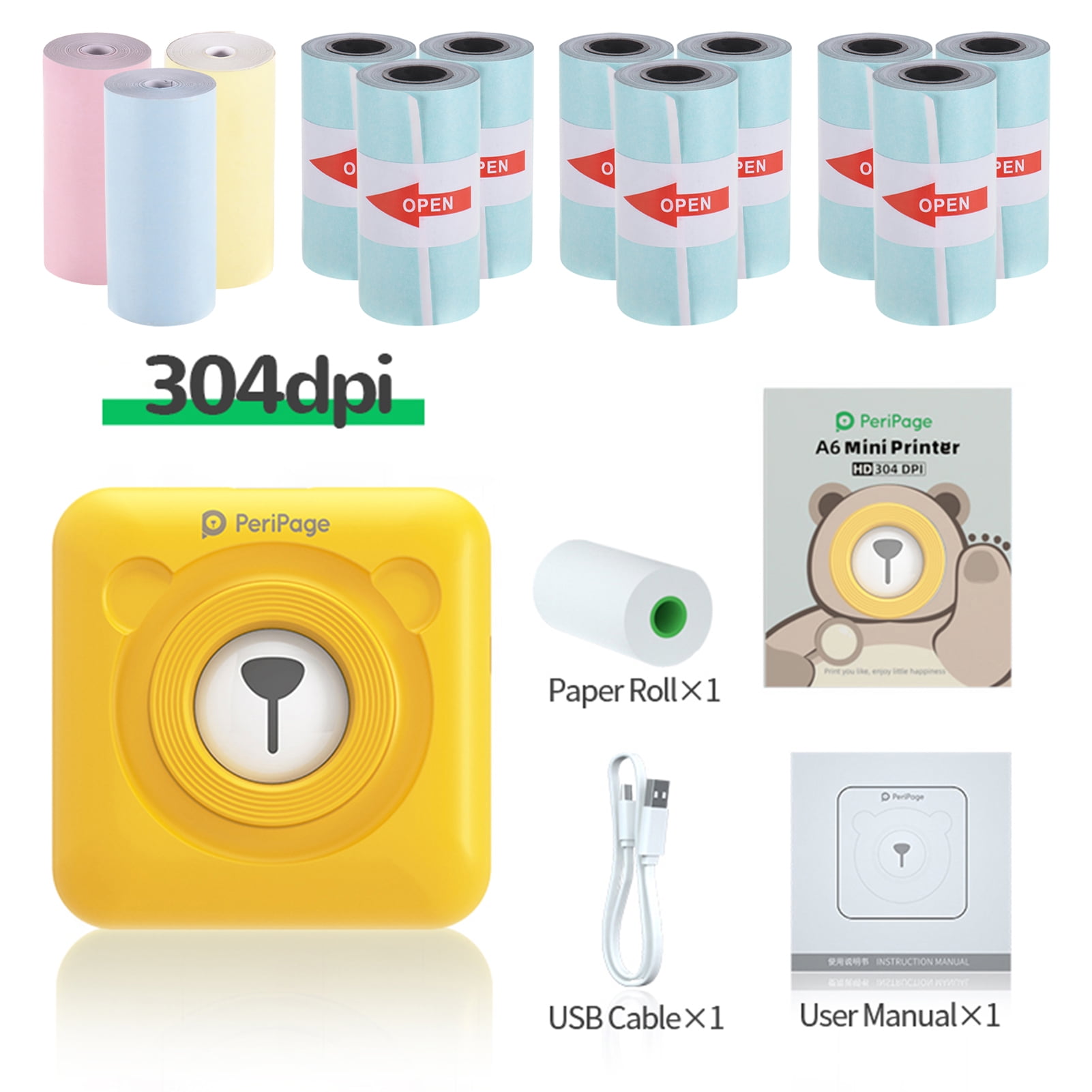 Peripage a6 mini printer 304dpi wireless bt thermal printer picture 
