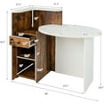 thumbnail image 4 of Giantex Reception Desk, Computer Workstation w/Lockable Drawer & Open Shelves, Checkout Counter, White & Rustic Brown, 4 of 8