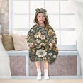 thumbnail image 7 of FORMRS Wearable Blanket Hoodie with Sleeves for Kids Cozy Flannel Sweatshirt, Floral Wilderness Pattern, 7 of 7