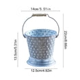 thumbnail image 2 of Aged Metal Flower Bucket for Garden and Home Decor with Carry Handle, Rustic Iron Planter Pot for Porch, Patio, and Indoor Use(Blue A), 2 of 5