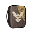 thumbnail image 2 of FKELYI Bible Covers with Handle PU Leather Bible Case Brown Cross Pigeon Sunflower Print Church Bible Bag Book Cover Scripture Protector with Zipper Pocket for Prayer, 2 of 6