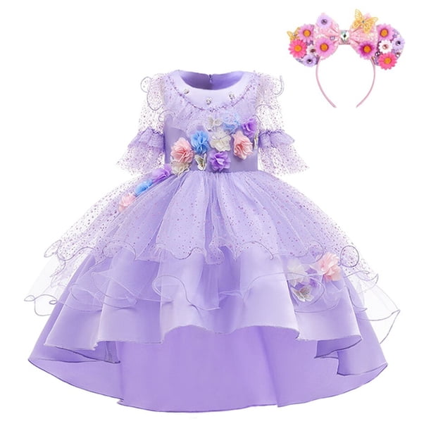 Disney Isabella Encanto vestido de niña Halloween fantasía flor cóctel Navidad niños encanto Isabela fiesta de cumpleaños Dress3T Tag-110 Gao Jinjia LED