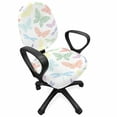 thumbnail image 1 of Dragonfly Office Chair Slipcover, Colorful Different Sized Speckled Butterfly and Dragonfly Wings Image, Protective Stretch Decorative Fabric Cover, Standard Size, Multicolor, by Ambesonne, 1 of 5