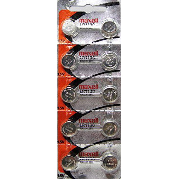 maxell watch battery button cell lr1130 ag10 pack of 10 batteries